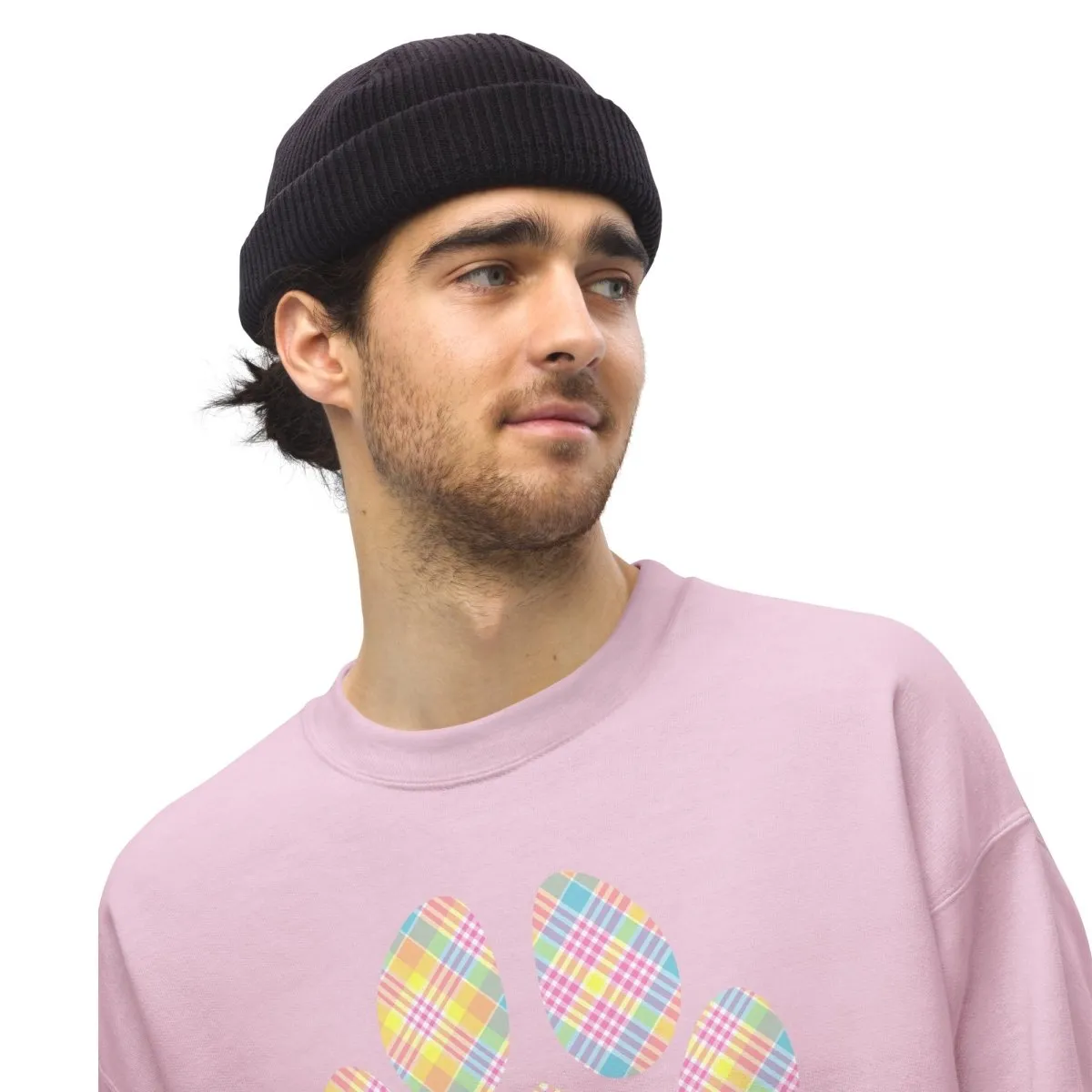 Easter Plaid Dog Paw Sweatshirt