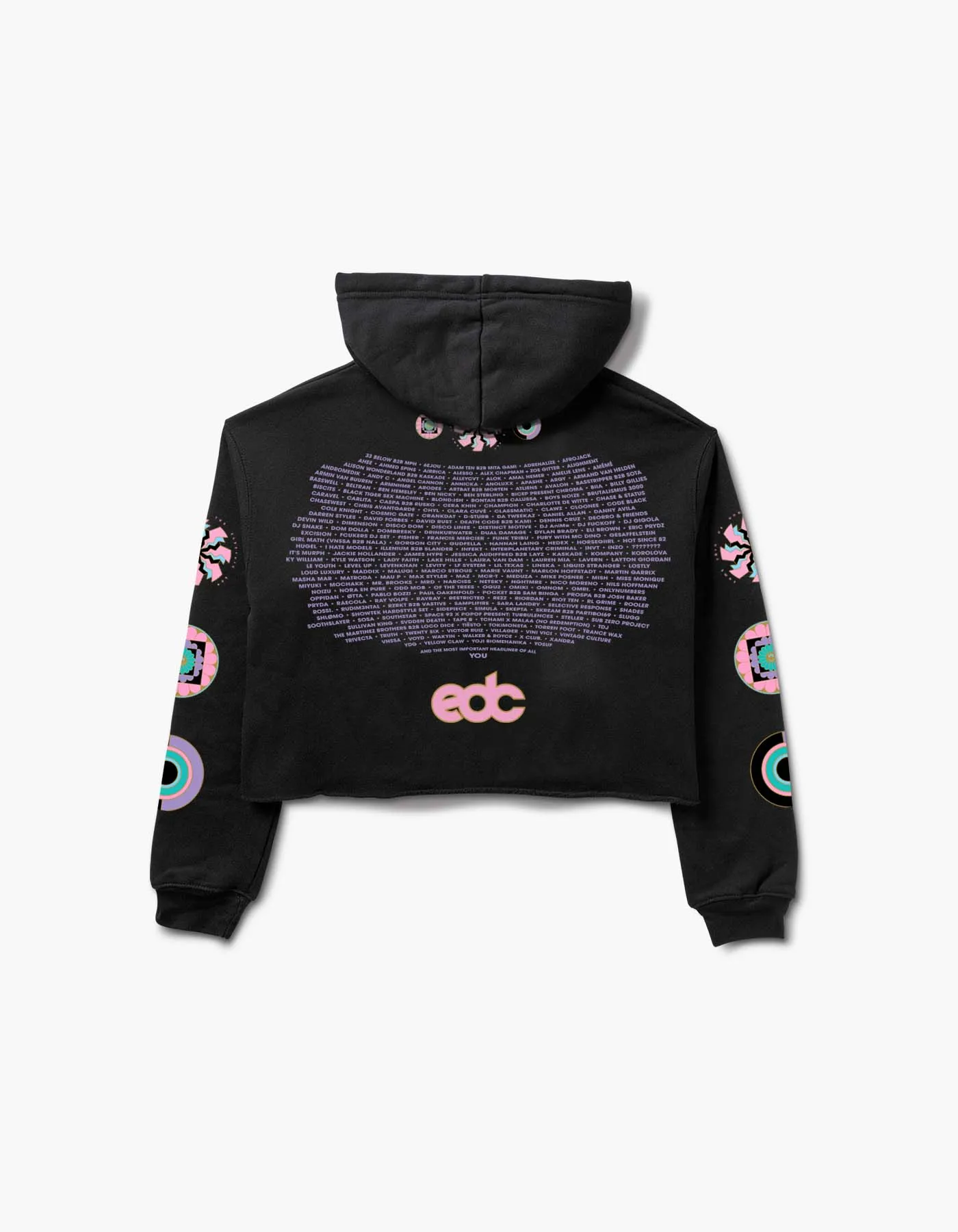 EDC Las Vegas 2025 Kinetic Lineup Crop Hoodie