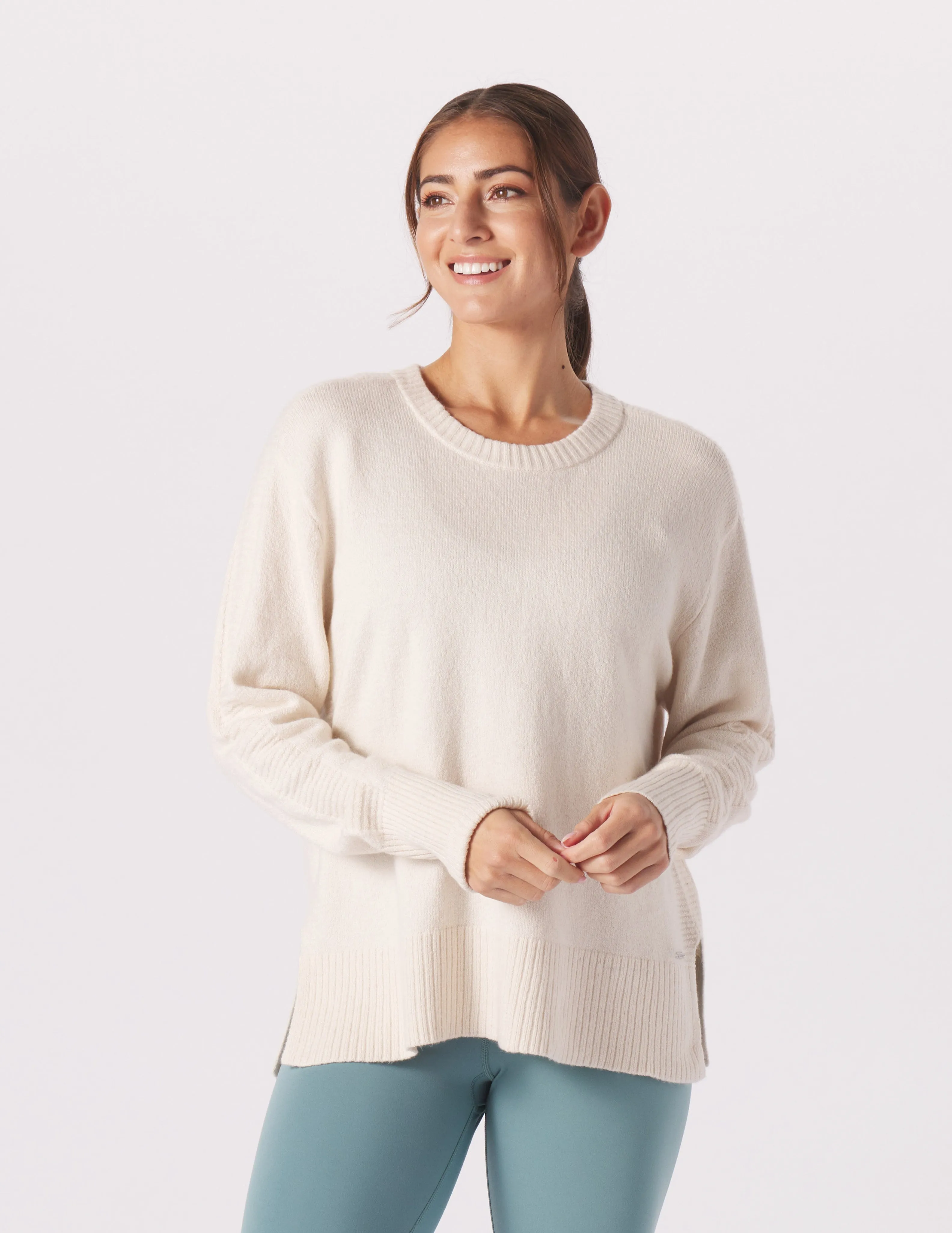Elevated Knit Crew: Oatmilk