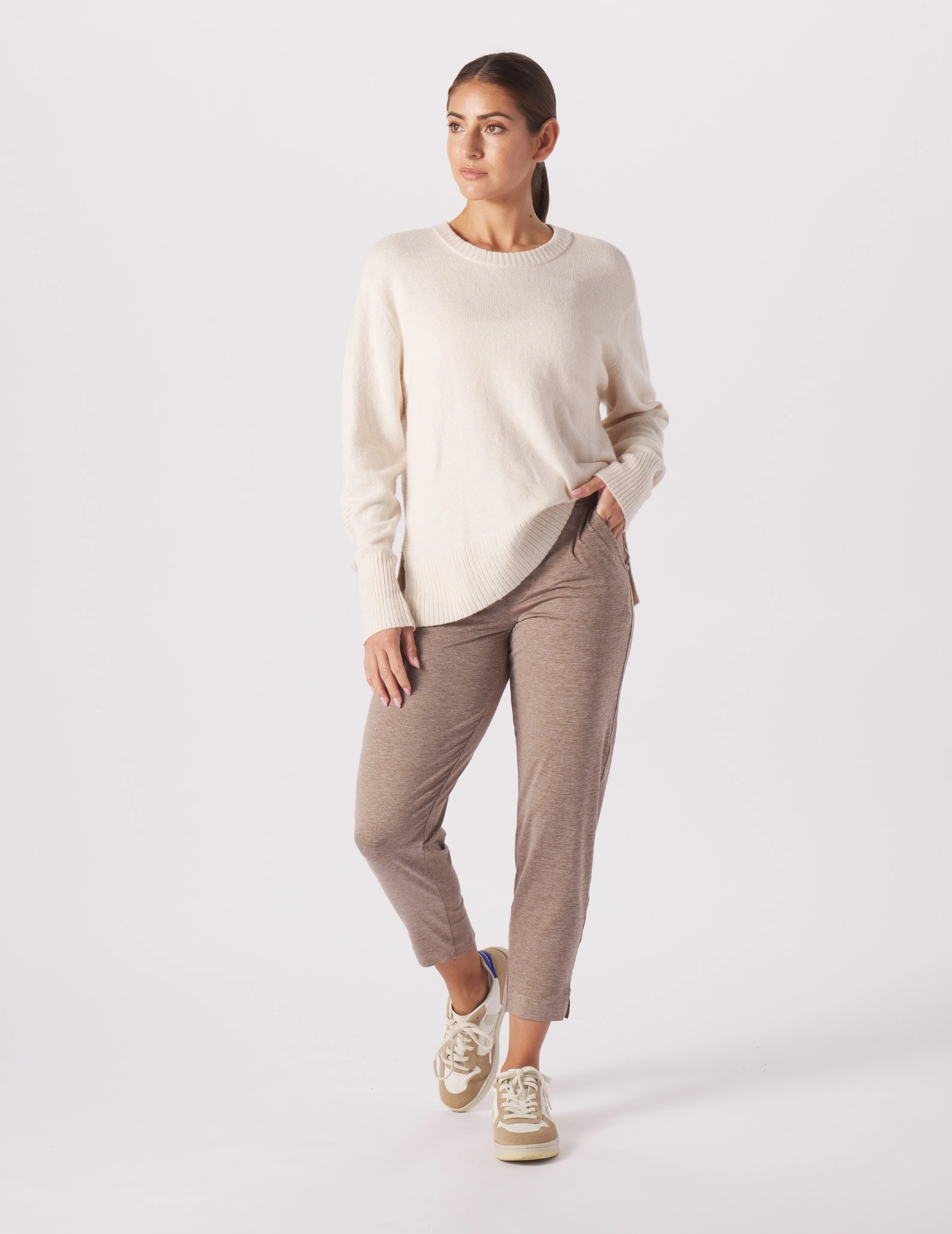 Elevated Knit Crew: Oatmilk