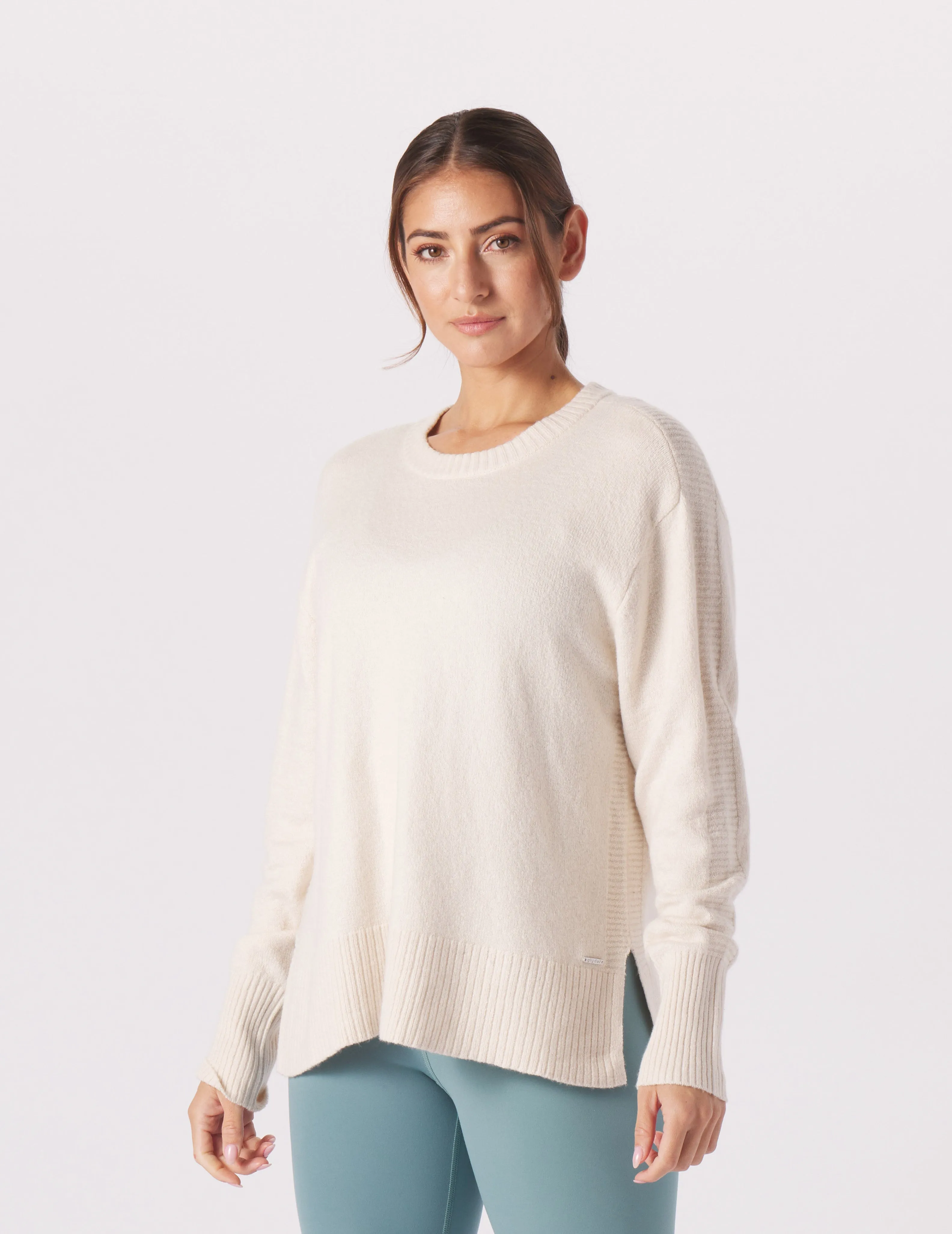 Elevated Knit Crew: Oatmilk