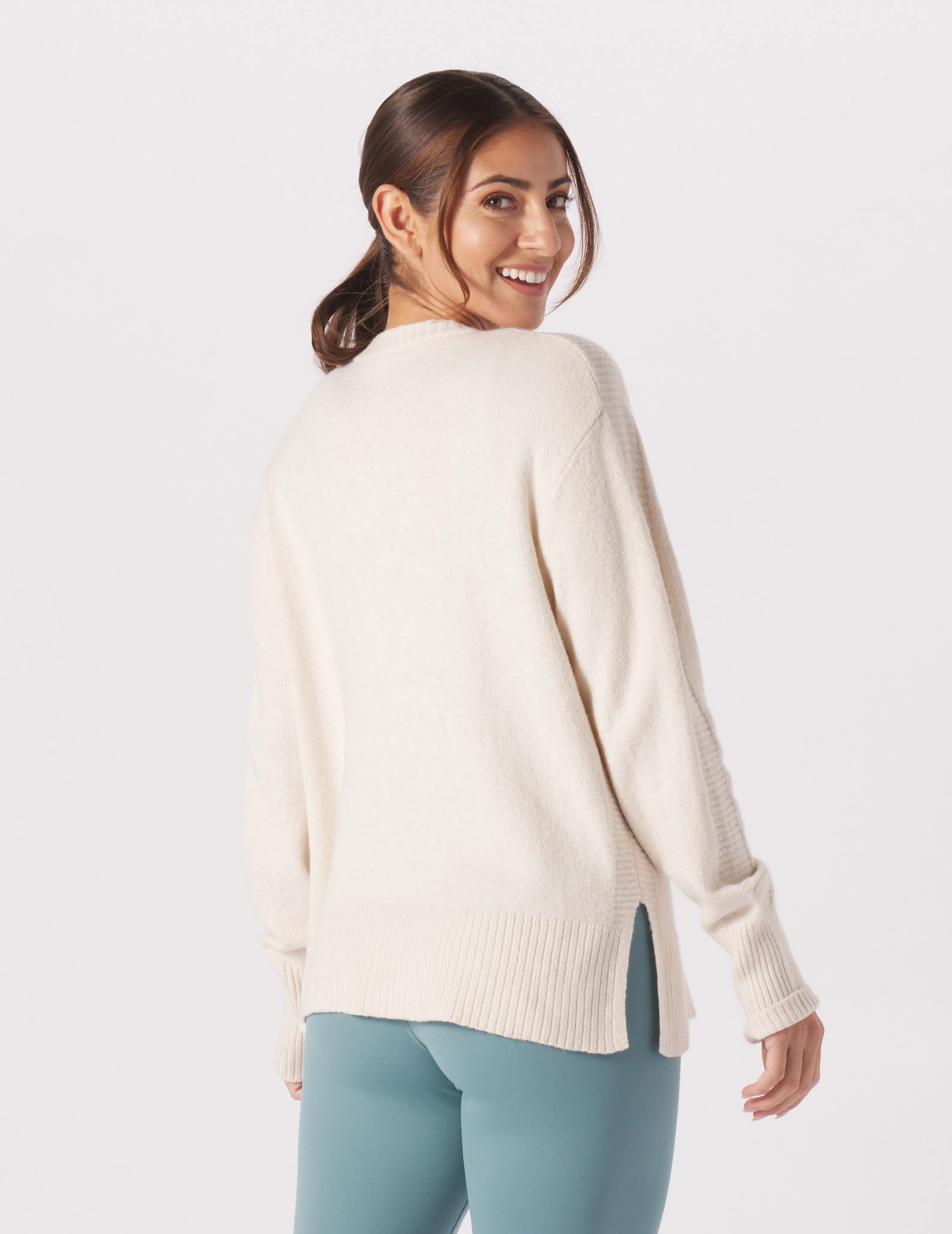 Elevated Knit Crew: Oatmilk