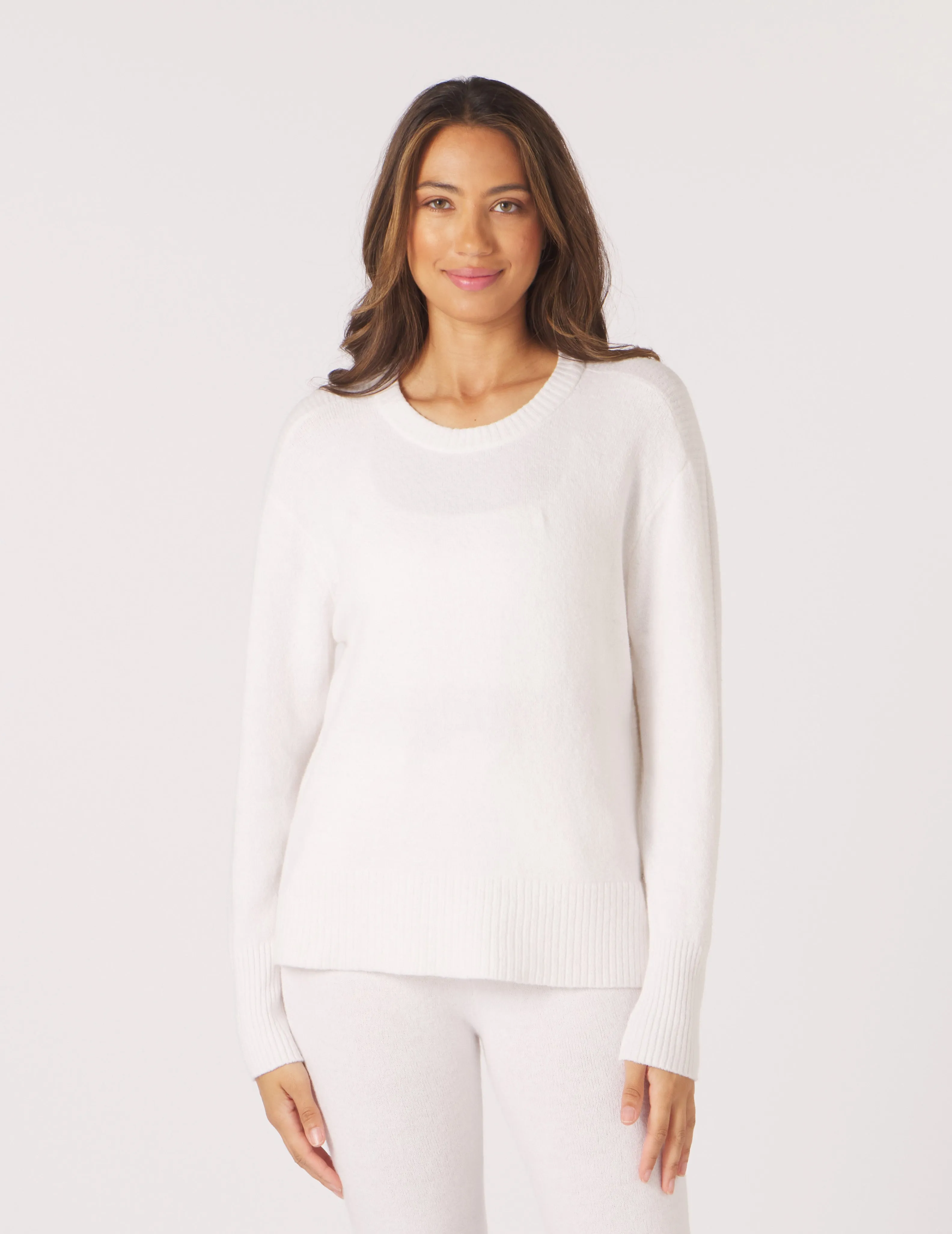 Elevated Knit Crew: White