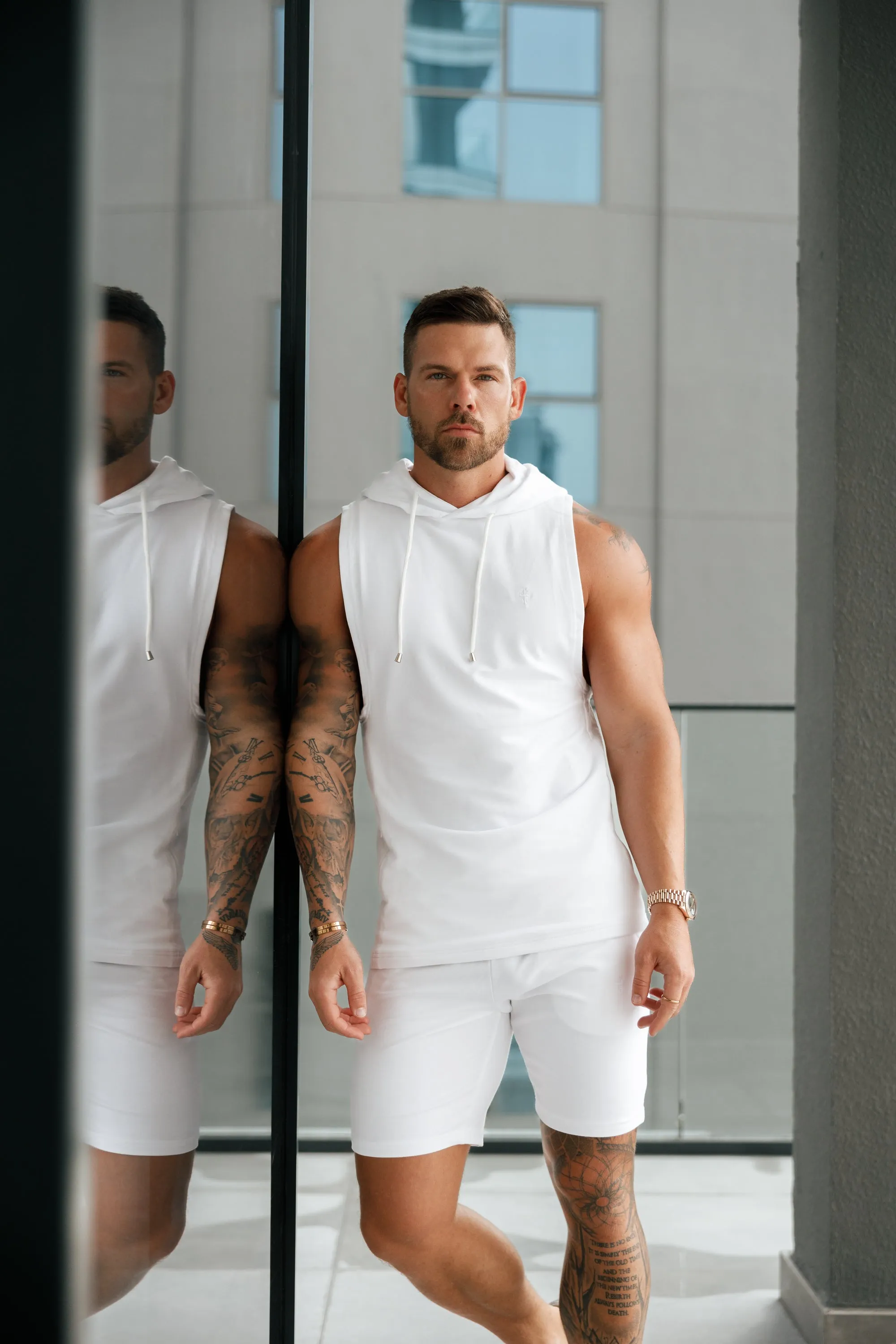 Father Sons White Elasticated Shorts - FSH901