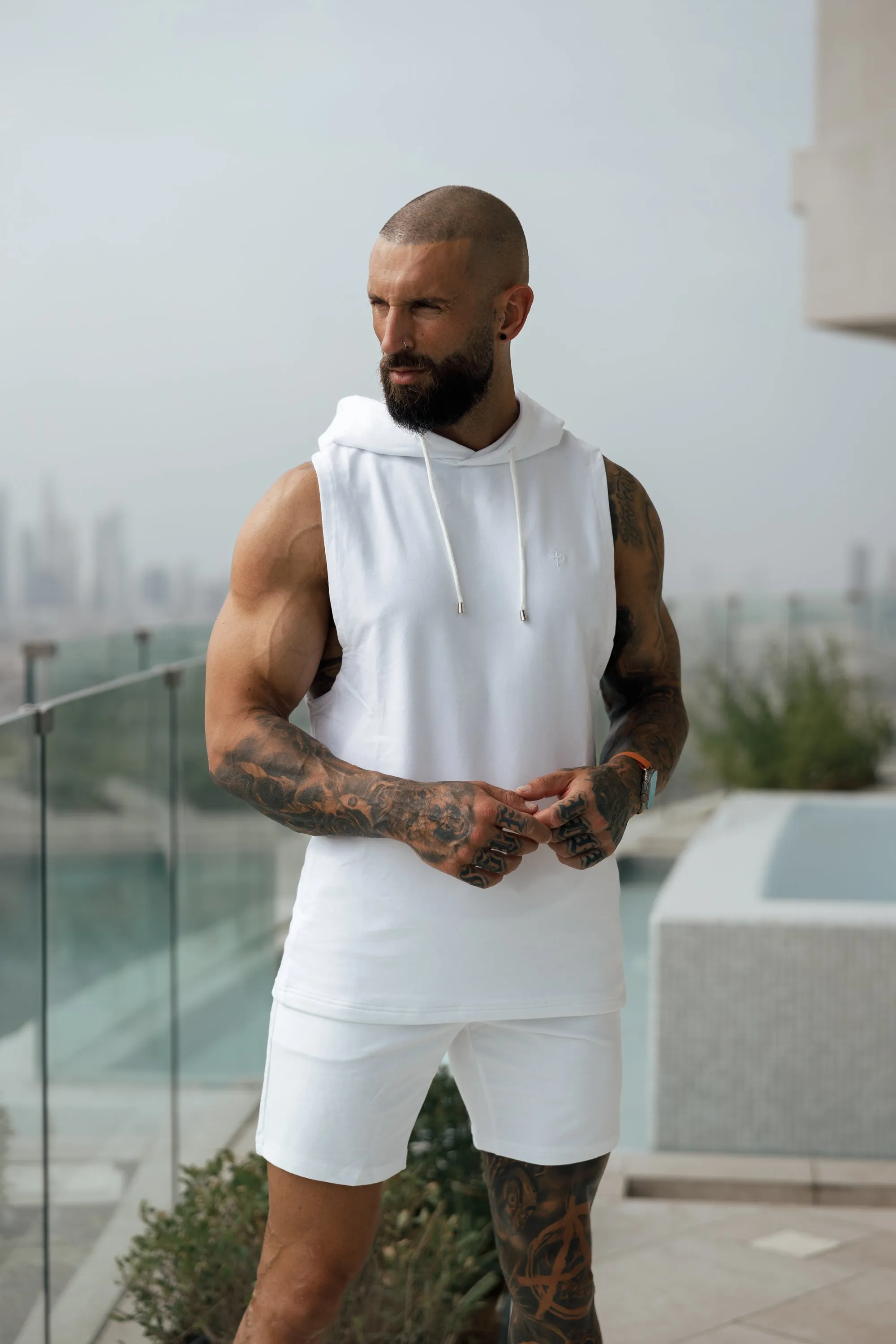 Father Sons White Elasticated Shorts - FSH901