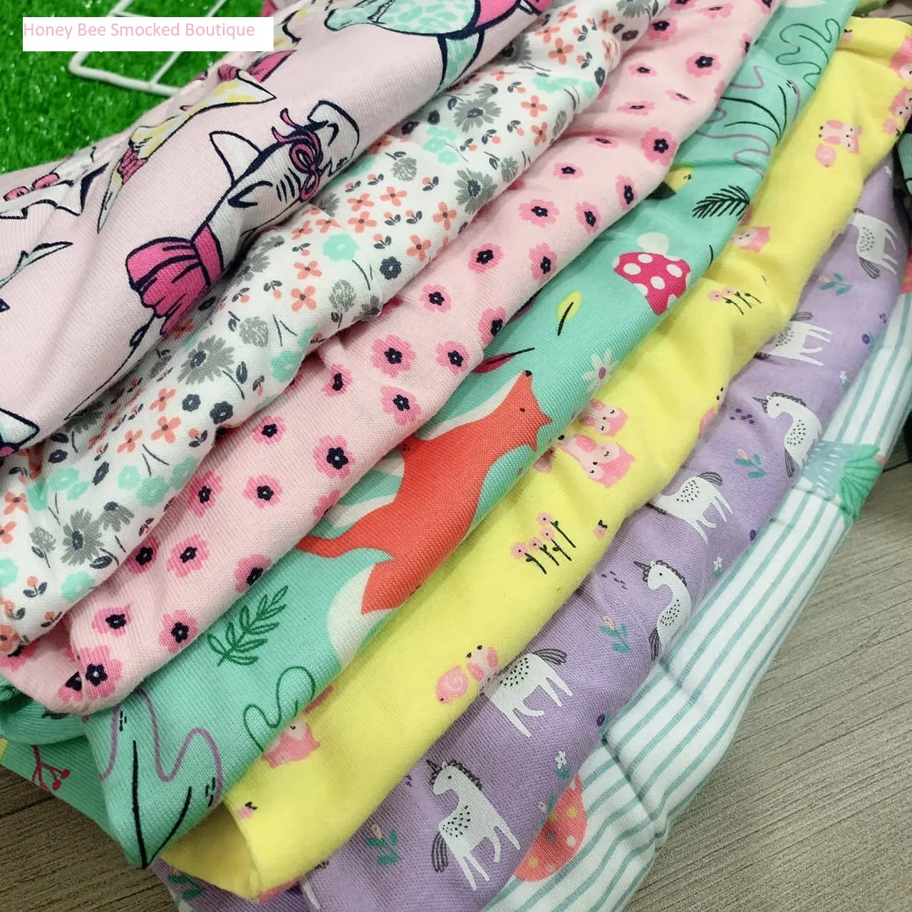 Fox and owl knit cotton girls pajamas