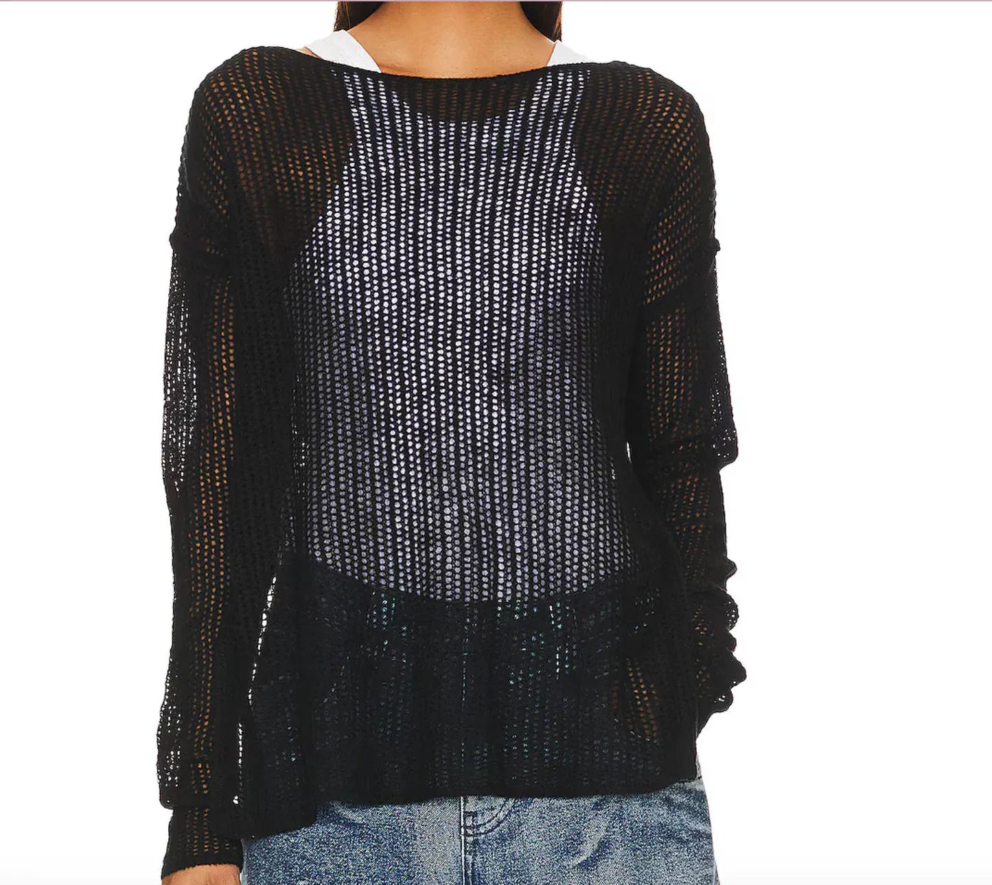 Free People Black Wednesday Supersoft 100shmere Pullover UK XS