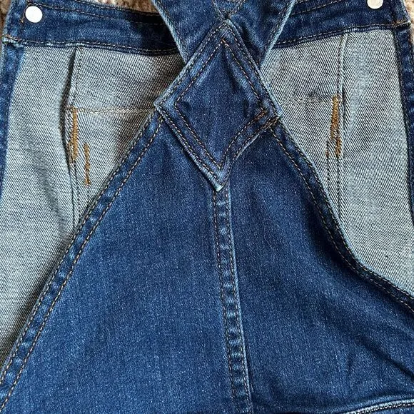 FREE‎ PEOPLE Kiley Slim Overalls Dark Wash Denim Jeans Zip Pockets Women's Sz 26