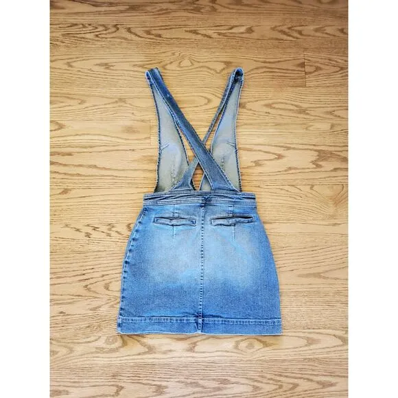 Free People Old School Love Jumper Retro Denim Overalls 2 EUC