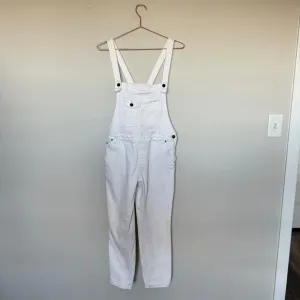 Free People Womens Denim Overalls 29 White Hippie Western Coastal Boho Preppy