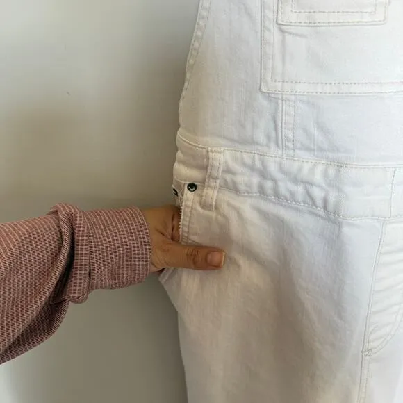 Free People Womens Denim Overalls 29 White Hippie Western Coastal Boho Preppy