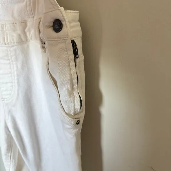 Free People Womens Denim Overalls 29 White Hippie Western Coastal Boho Preppy