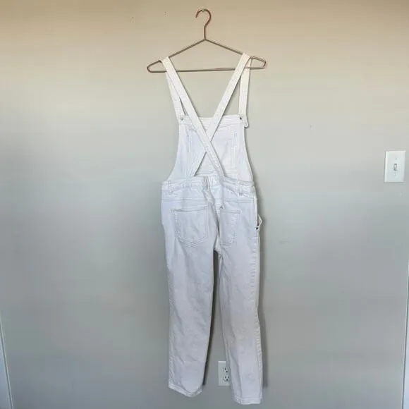 Free People Womens Denim Overalls 29 White Hippie Western Coastal Boho Preppy