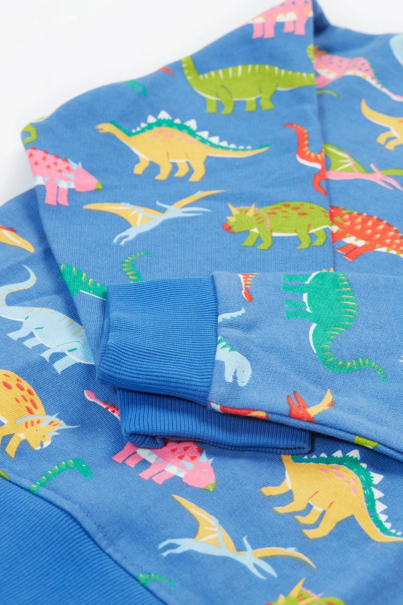 Frugi Superb Sweatshirt Cobalt Dinosaurs
