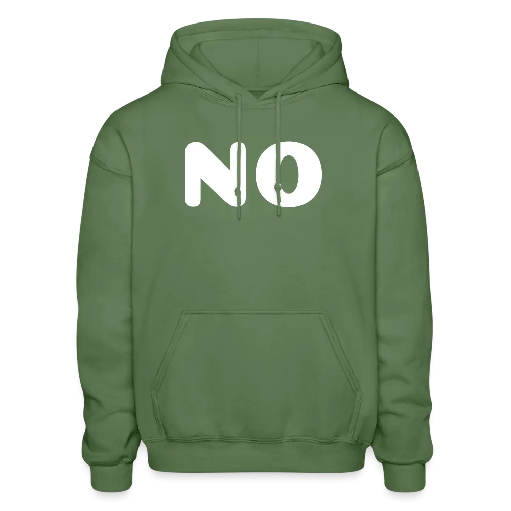 Gildan Heavy Blend Adult Hoodie stating NO