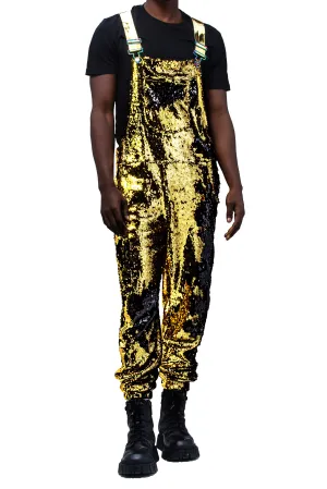 Gold Dust Men's Jogger Sequin Overalls