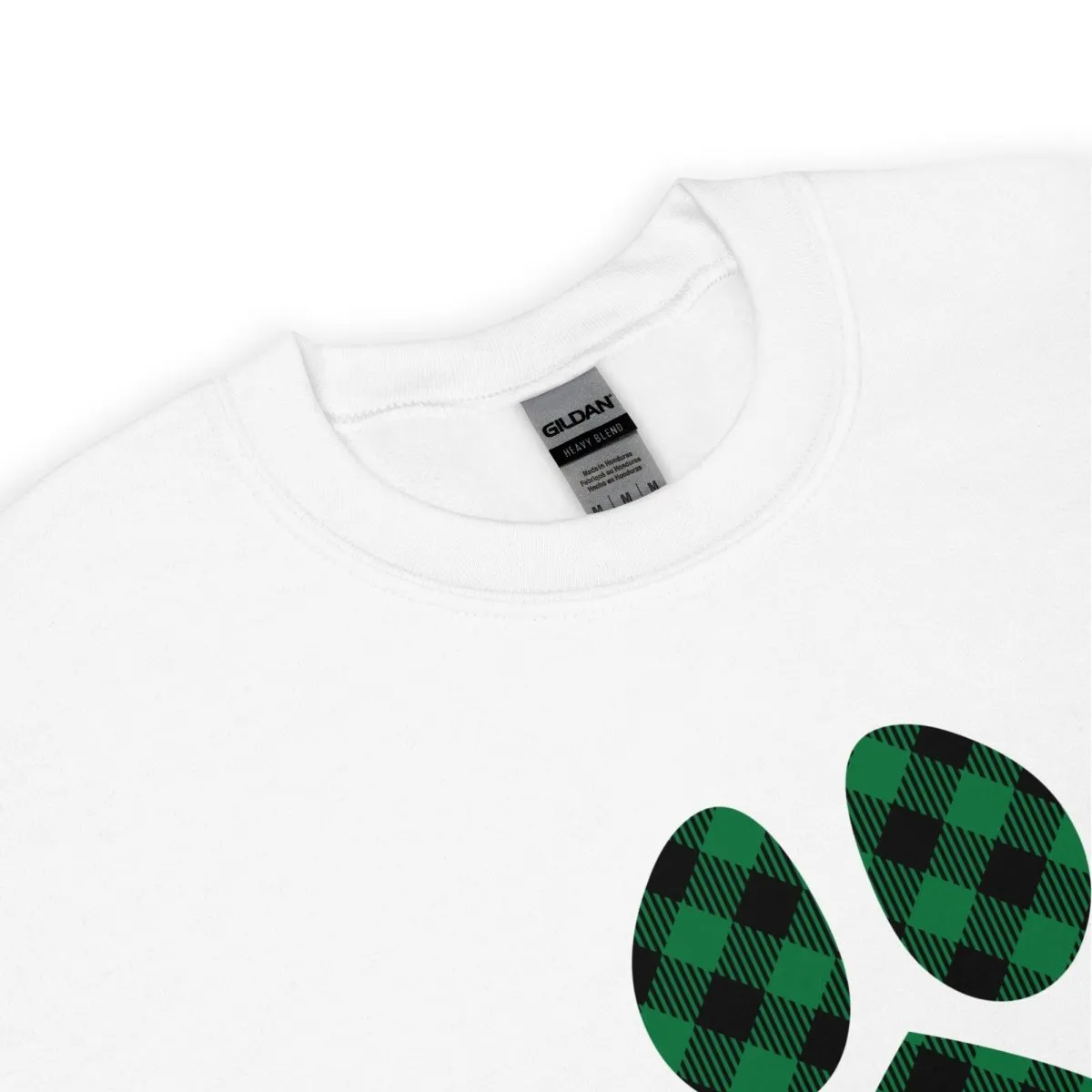 Green Plaid Dog Paw Sweatshirt