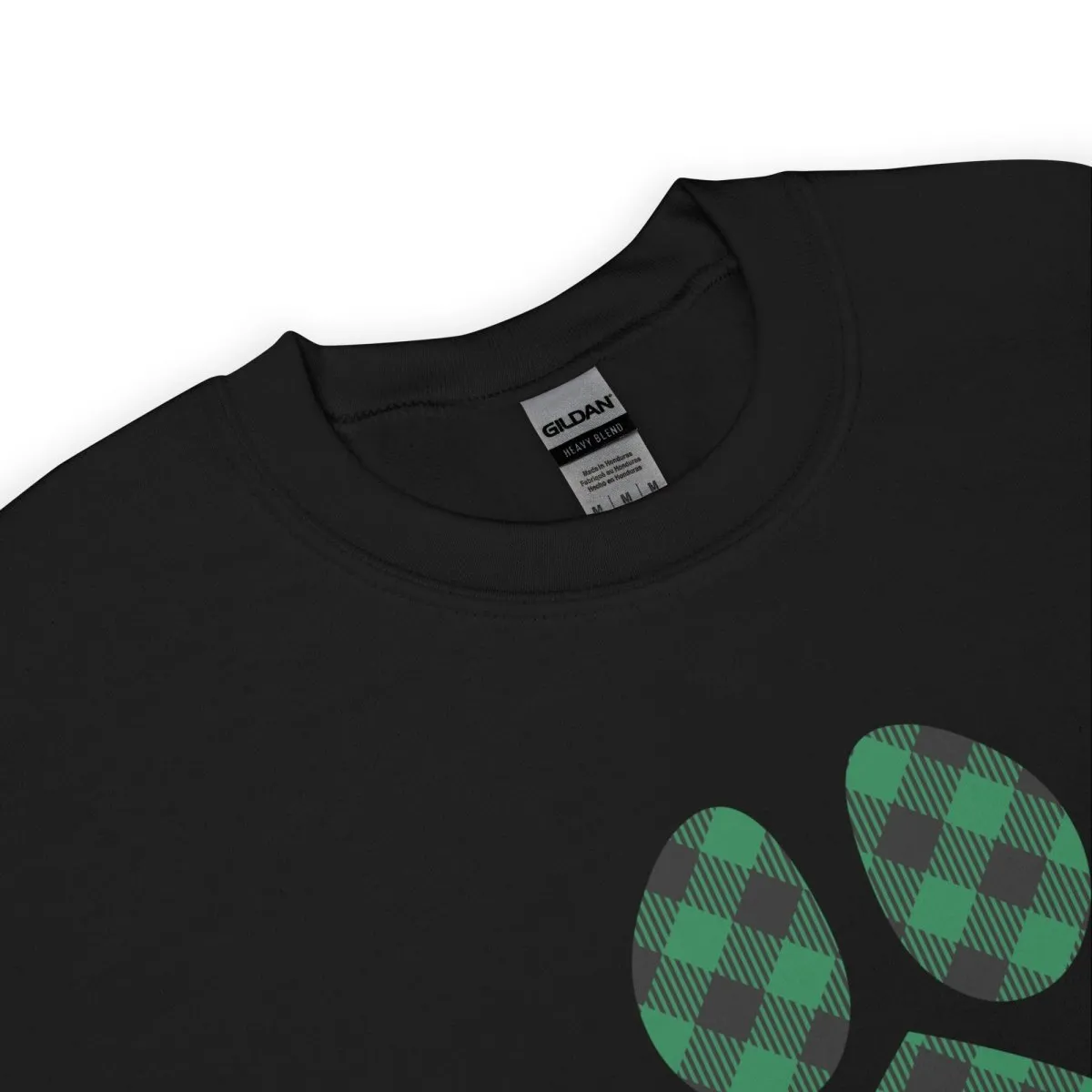 Green Plaid Dog Paw Sweatshirt
