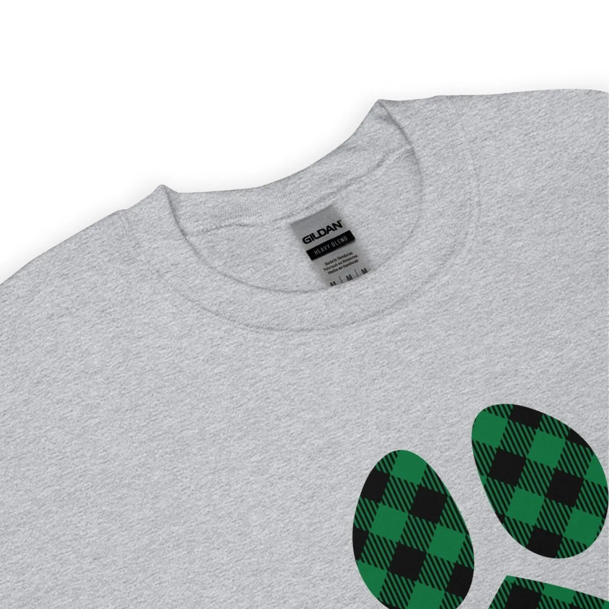 Green Plaid Dog Paw Sweatshirt