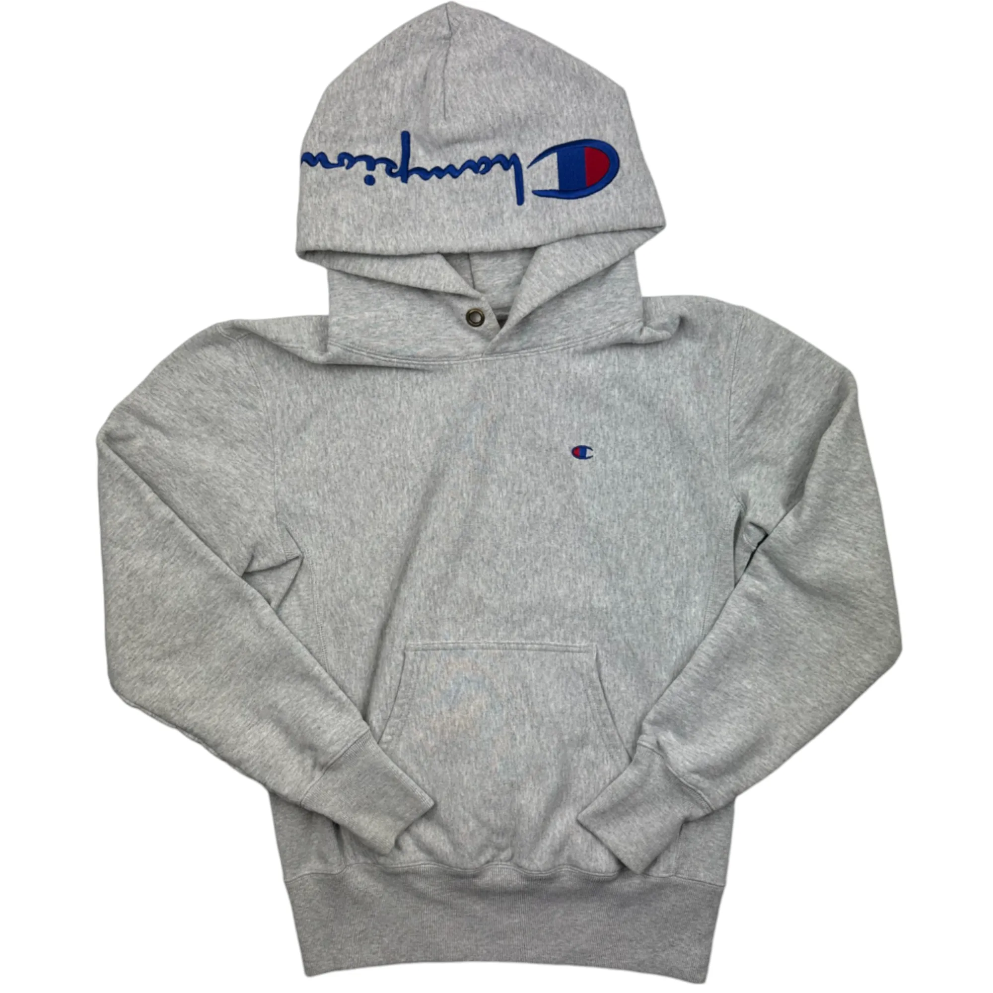 GREY REVERSE WEAVE CHAMPION HOODIE - (S)