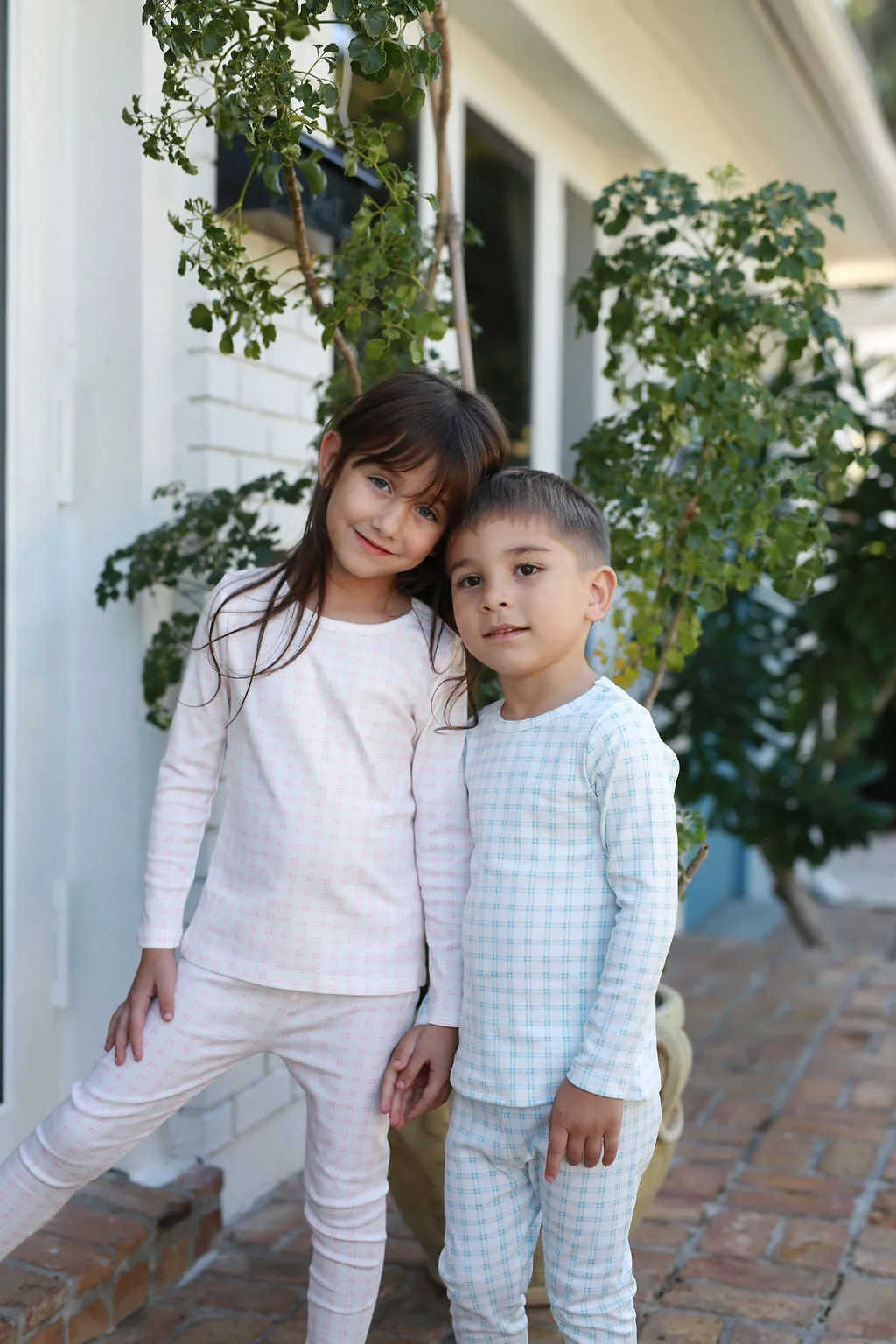 Grid pink pajamas by Pouf