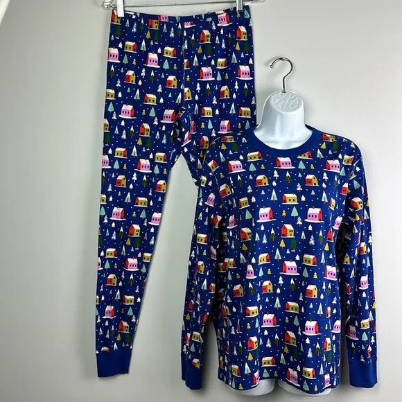 Hanna Andersson Adult Unisex Hygge House Holiday Organic Cotton Pajamas Set Sz M