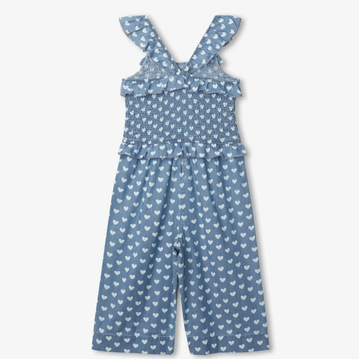 Hatley Smocked Romper - Chambray Hearts