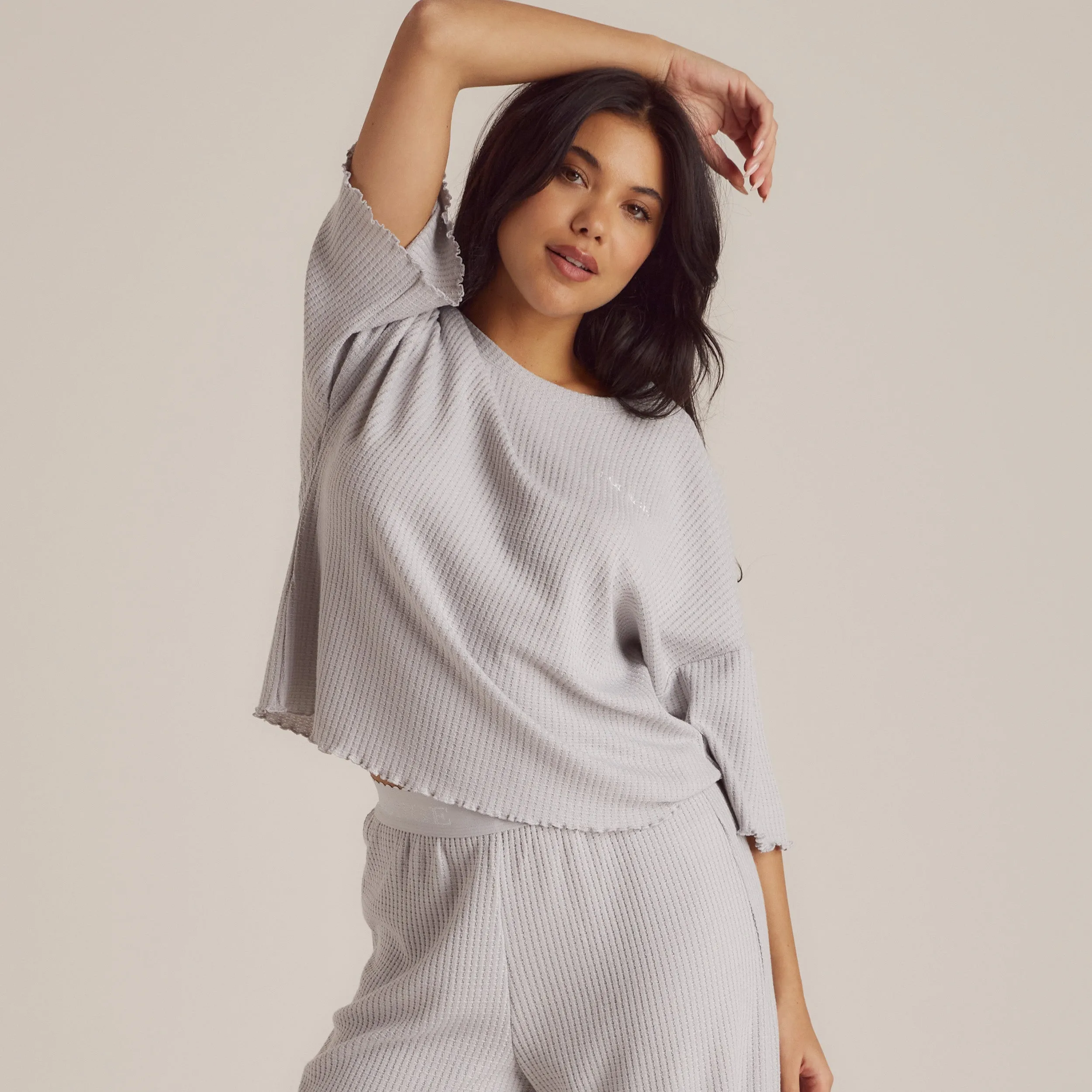 Haut de Pyjama Soft Waffle - Givre