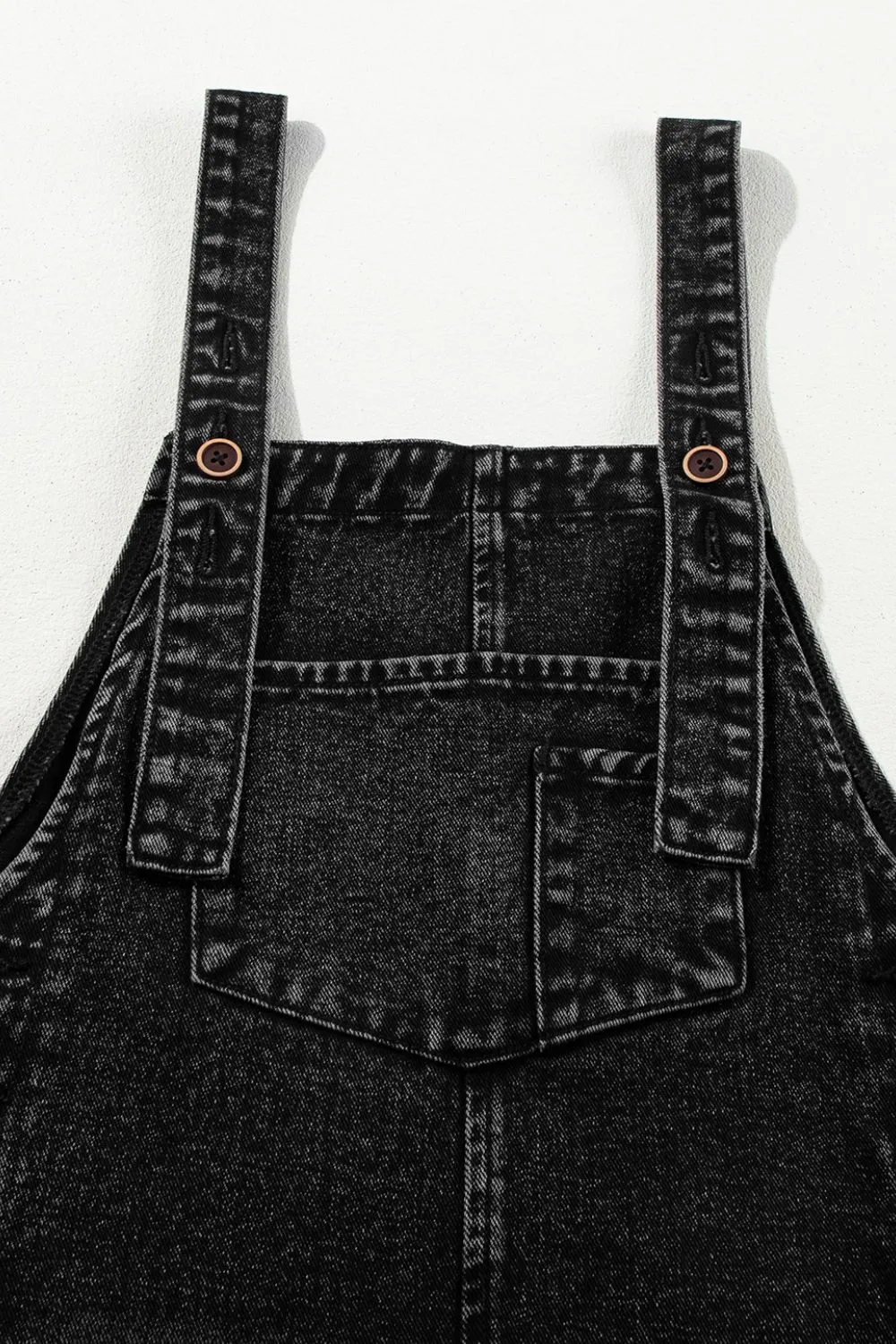 Hazel Blues® |  Distressed Wide Strap Denim Overalls