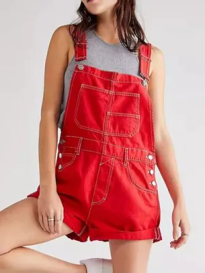 Hazel Blues® |  Wide Strap Square Neck Denim Overalls