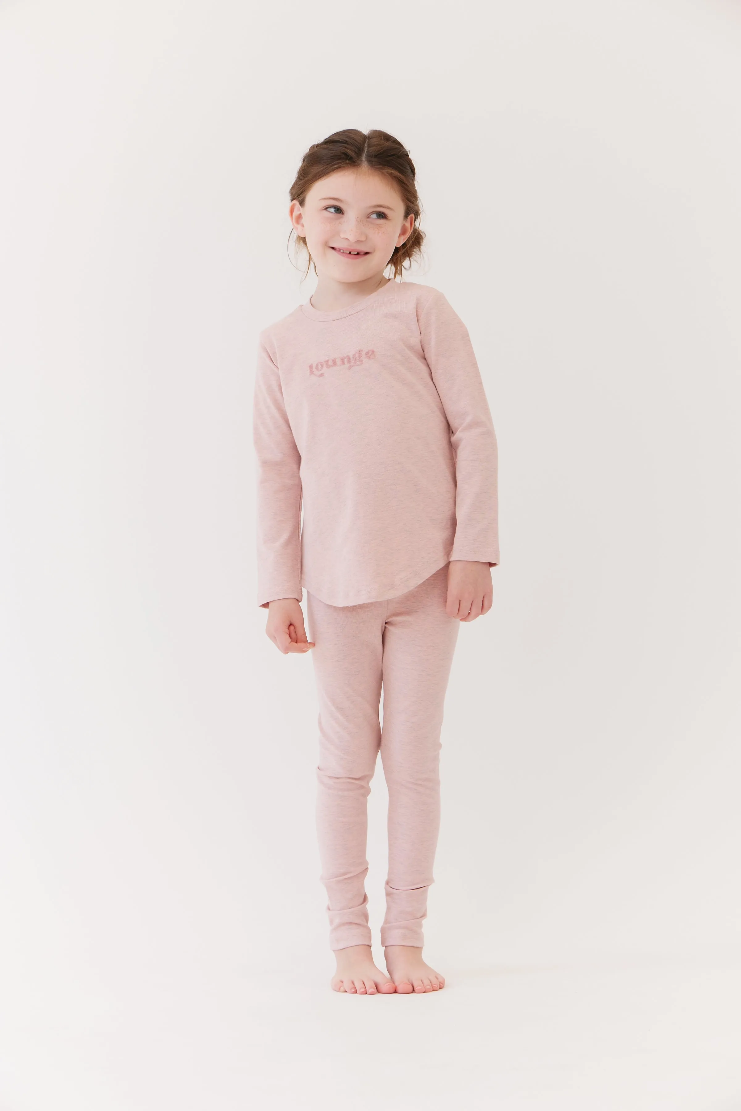 Heathered pink pajamas by Crew Lounge