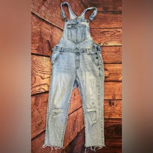 Hidden Dylan Distressed Boyfriend Ripped Denim Women's Overalls Jeans M