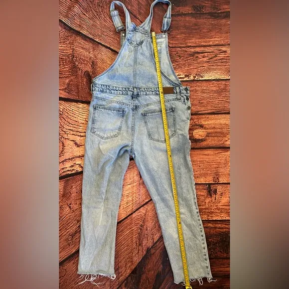 Hidden Dylan Distressed Boyfriend Ripped Denim Women's Overalls Jeans M