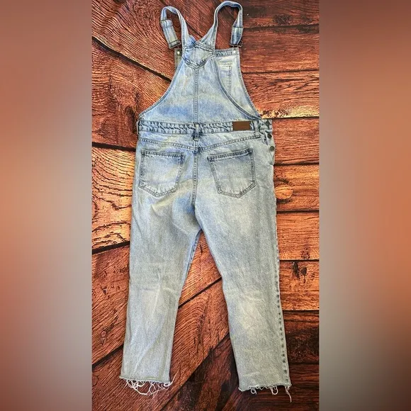 Hidden Dylan Distressed Boyfriend Ripped Denim Women's Overalls Jeans M