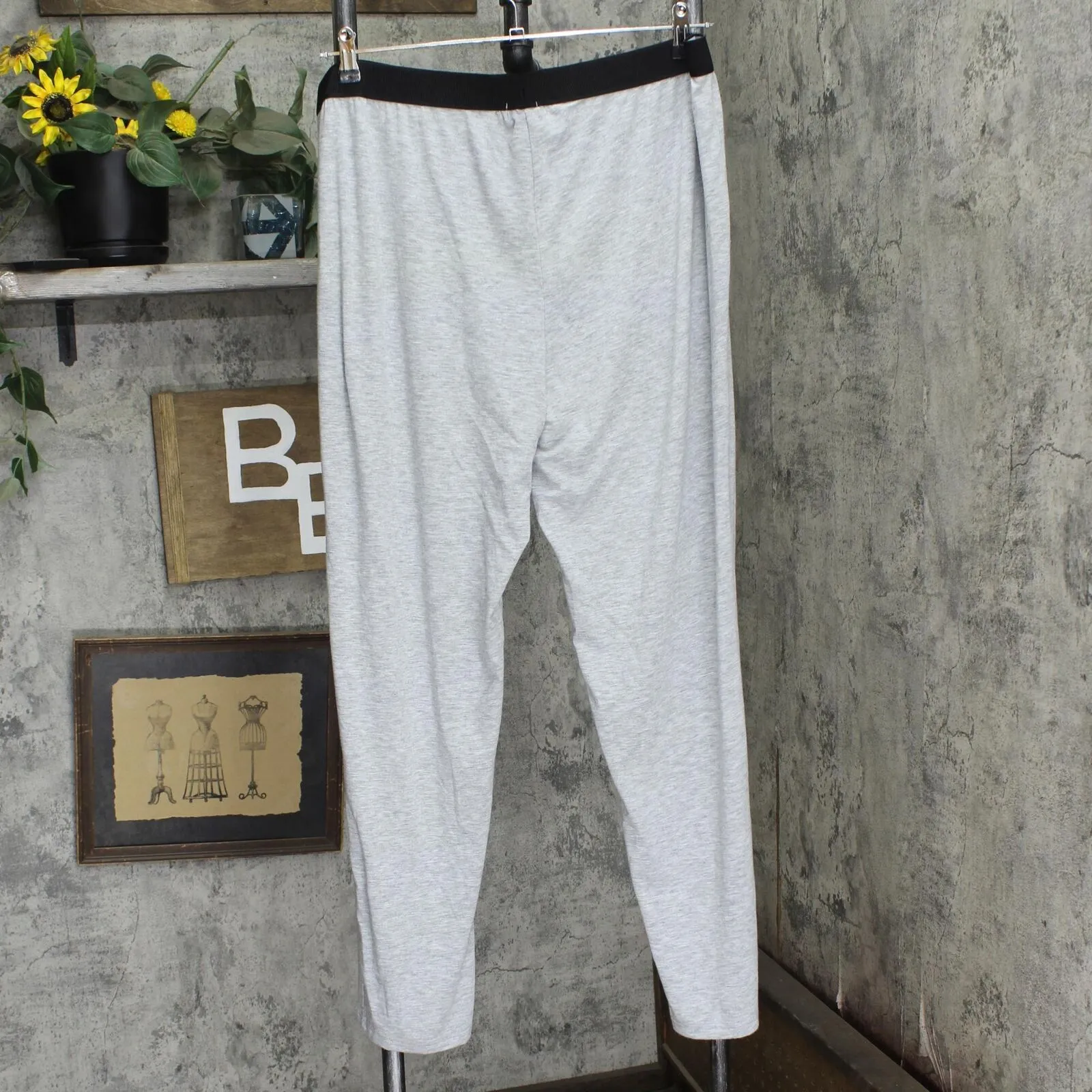 INC International Concepts Mens Stretch Knit Lounge Pants Gray / Black 2XL