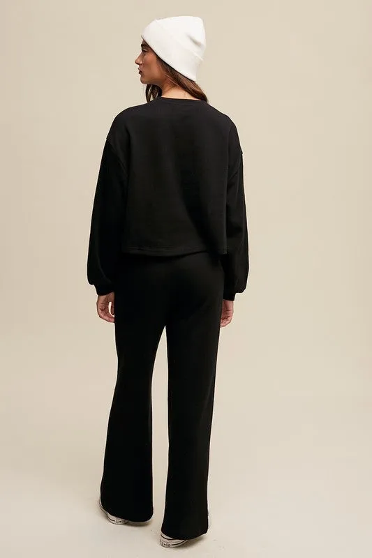 Knit Sweater Top and Pants Athleisure Lounge Set