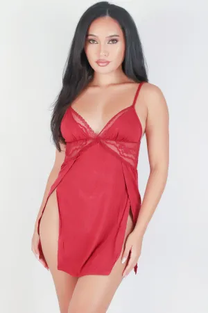 LACE TRIM NIGHTY WITH THONG