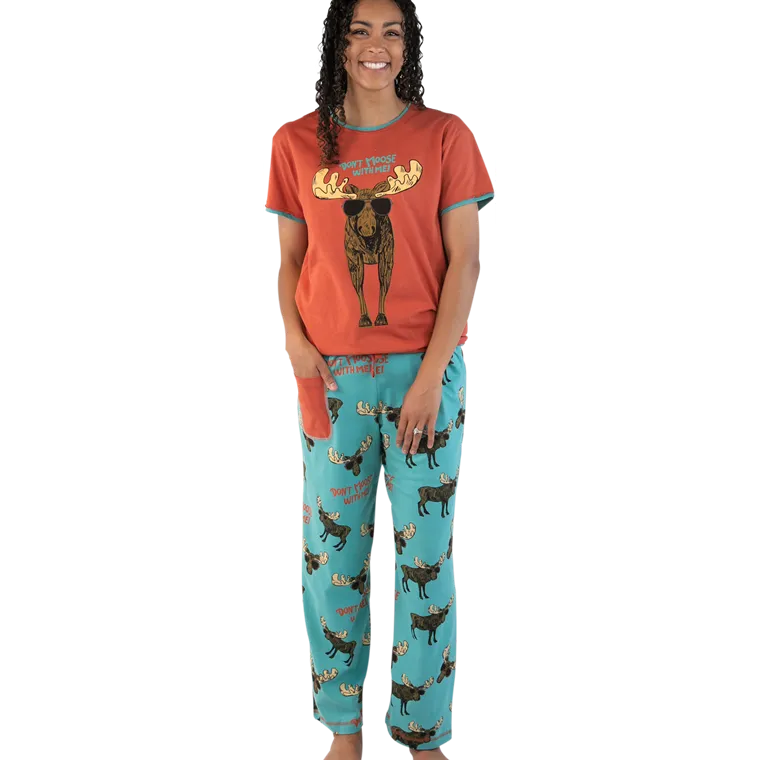 Lazy One Women's Blue Don't Moose With Me Pj Set