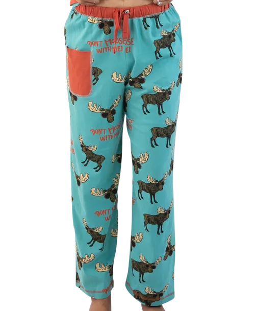 Lazy One Women's Blue Don't Moose With Me Pj Set