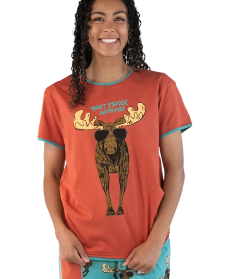 Lazy One Women's Blue Don't Moose With Me Pj Set