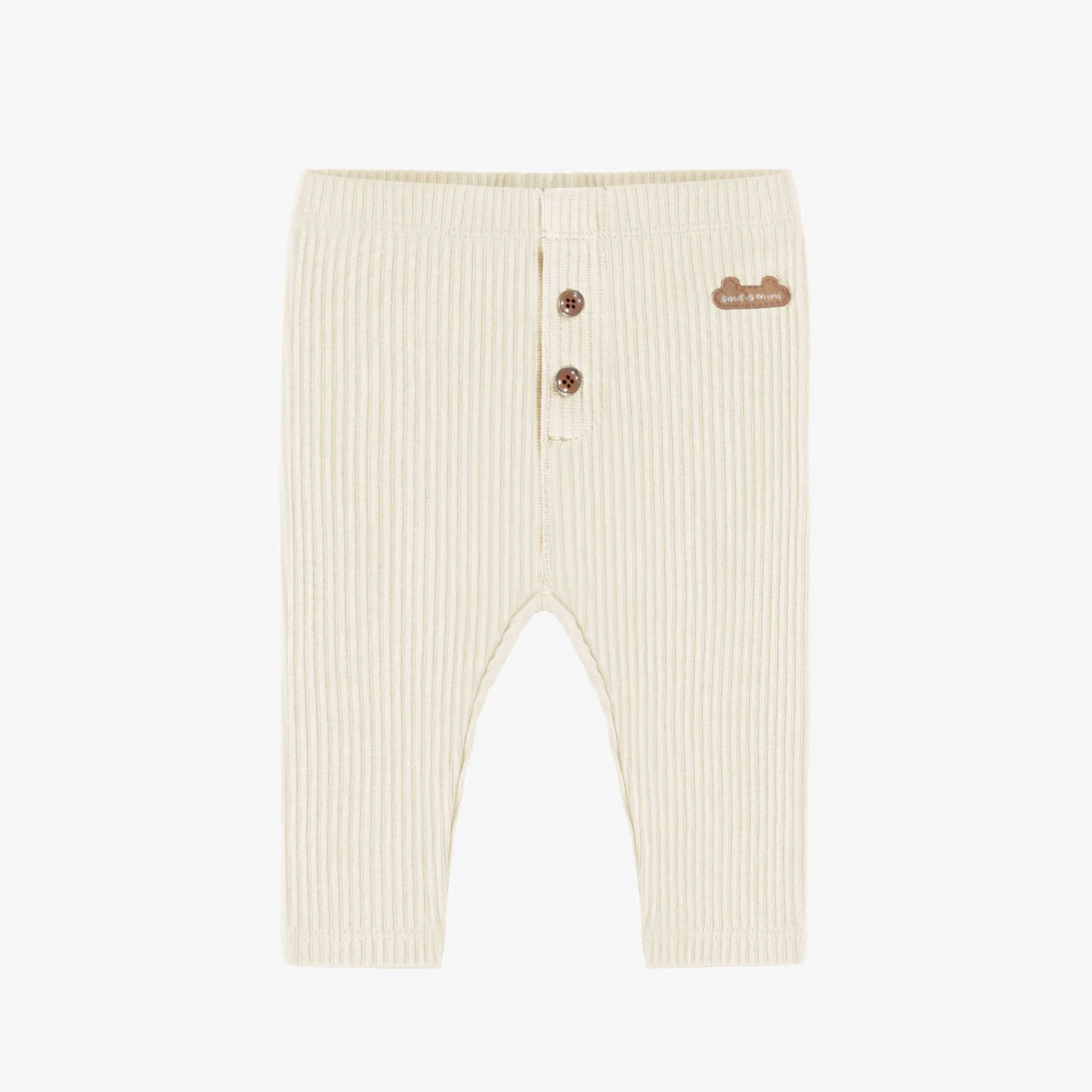 Legging crème en coton biologique, naissance || Cream leggings in organic cotton, newborn