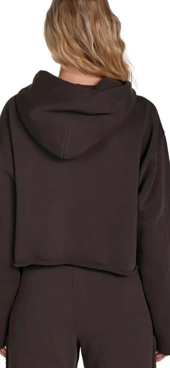 LES TIEN-Rosa Raw Zip Hoodie Vintage Brown