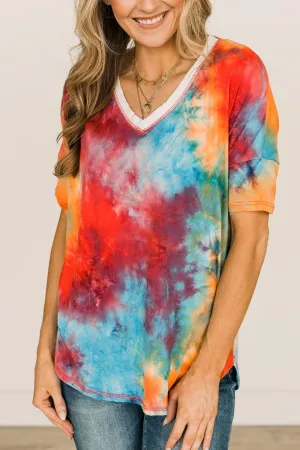 Let Your Light Shine Tie Dye Top- Rainbow