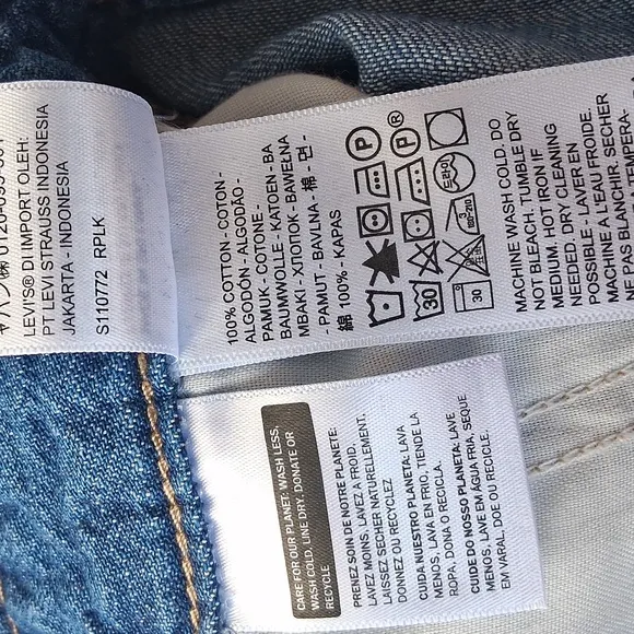 Levi's Blue Denim Overalls Classic Style Standar Fit Size Xs