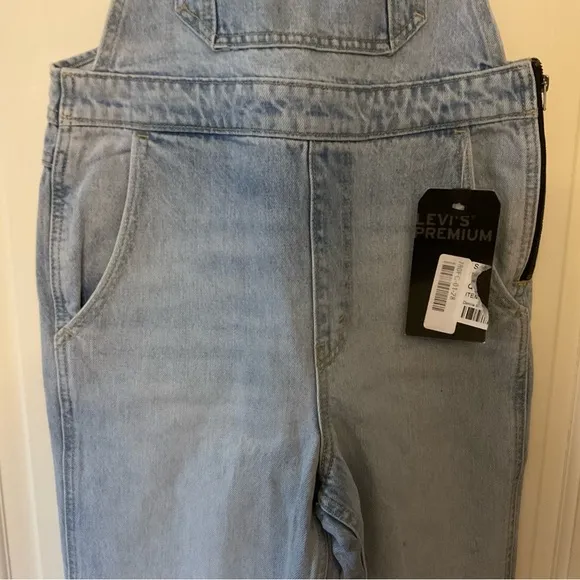 Levi’s Mom Bib Overalls Donna Martin Light Wash Ankle Denim 90s Size 28 NWT
