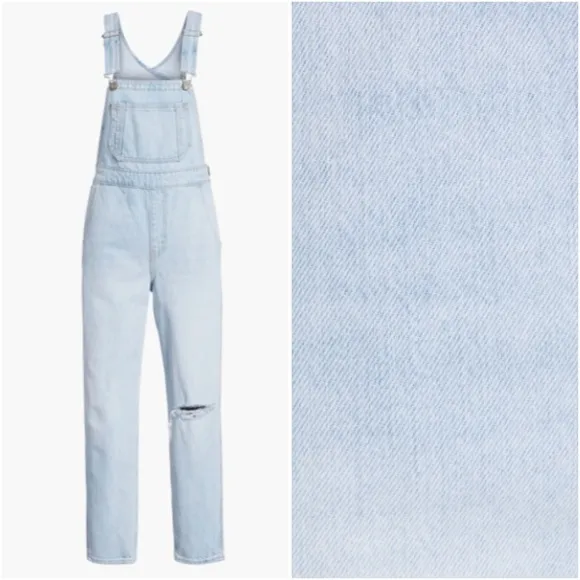 Levi’s Mom Bib Overalls Donna Martin Light Wash Ankle Denim 90s Size 28 NWT