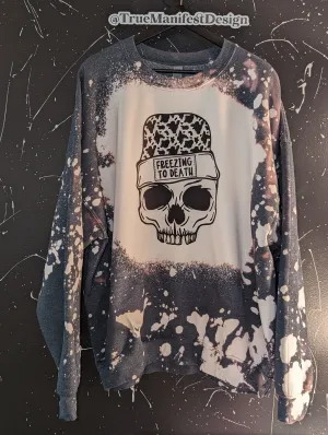 Literally Freezing Skelly Acid Wash Sweatshirt