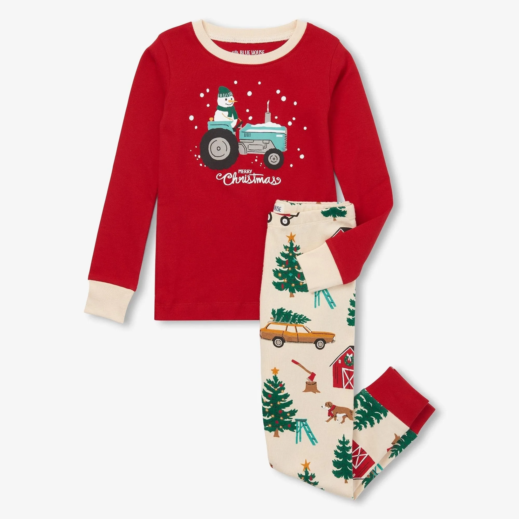 Little Blue House Pajama Set - Tree Farm