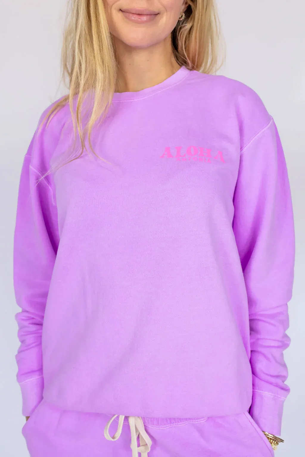 Love Birds Crewneck Neon Purple