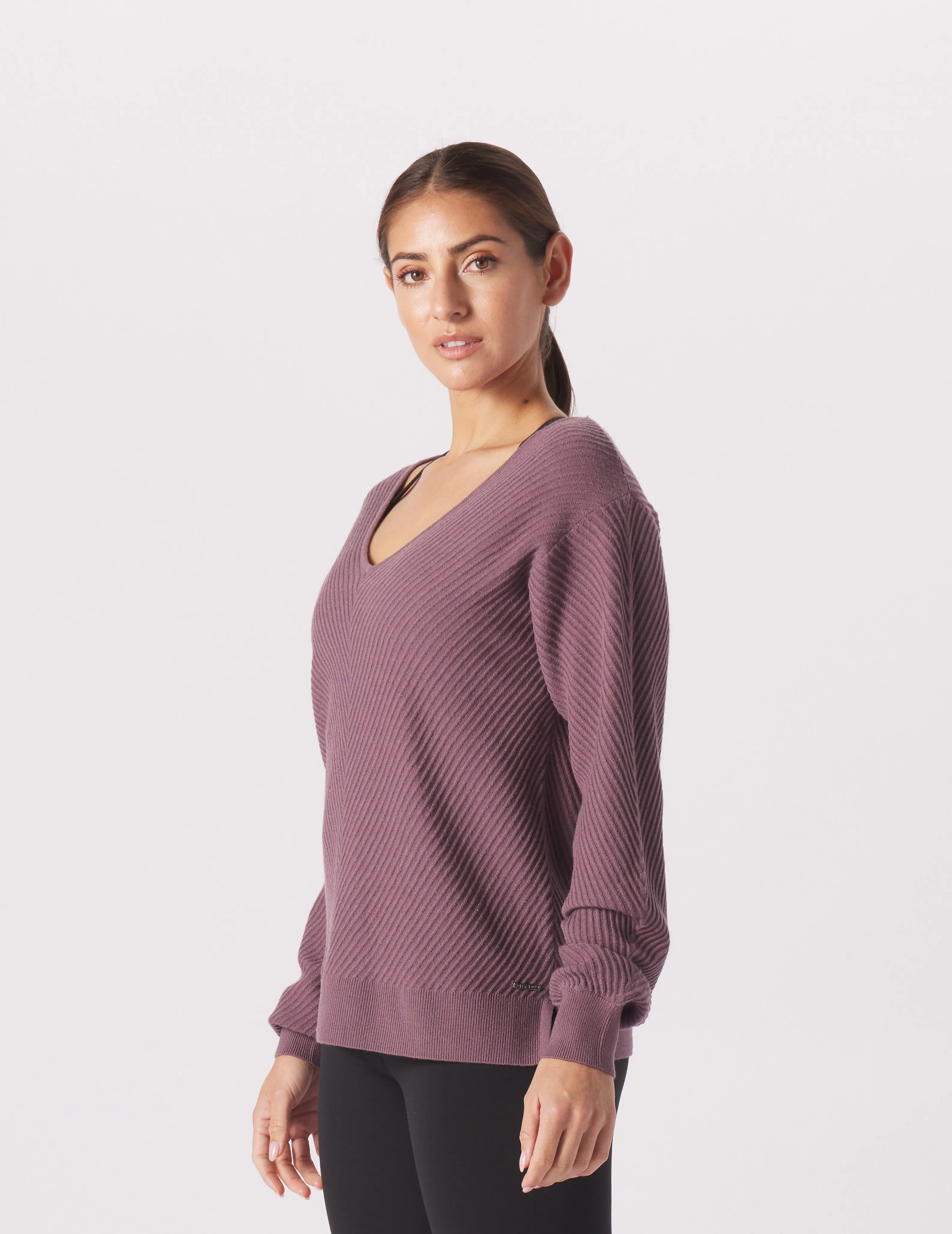 Luxury Rib Sweater: Berry Wine